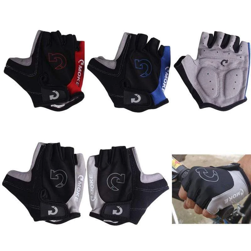 Halbfinger-Fahrradhandschuhe, rutschfest, mit Gelpolster, atmungsaktiv, für Motorrad, MTB, Rennrad, Herren und Damen, Sport, Fahrradhandschuhe, waschbar