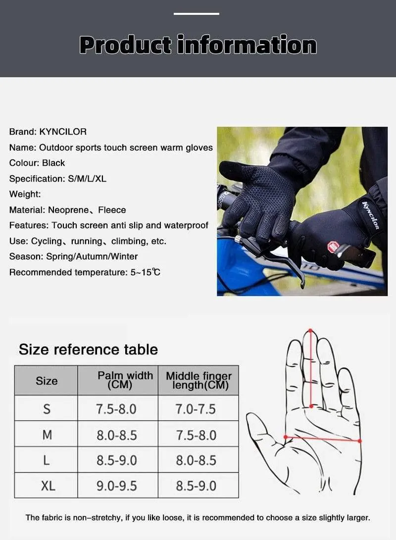 Herbst und Winter Outdoor-Sport Männer und Frauen wasserdichte winddichte warme Handschuhe Reiten Touchscreen Reißverschluss Ski Vollfingerhandschuh