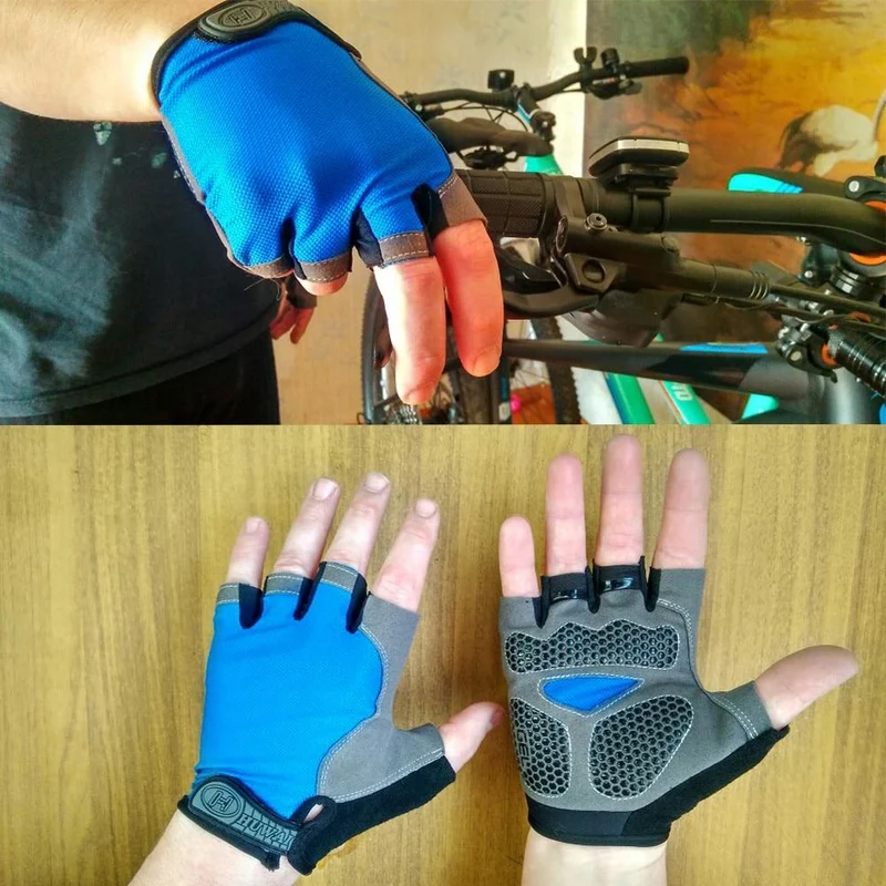 Fahrradhandschuhe, rutschfest, schnelltrocknend, Herren/Damen, Halbfinger-Fahrradhandschuhe, atmungsaktiv, Sommer, Mountainbike, Sporthandschuhe, L/XL, Code