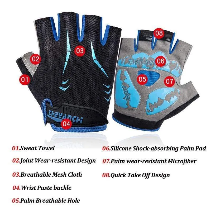 Professionelle Männer Gym Fitness Handschuhe Frauen Halb Finger Gewichtheben Radfahren Handschuhe Nicht-slip Sommer Fahrrad Sport