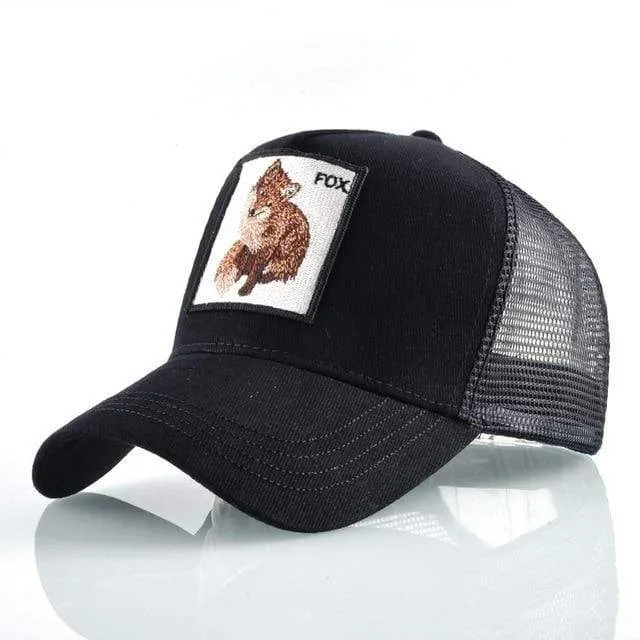 Tiere Stickerei Baseball Caps Männer Frauen Snapback Hip Hop Hut Sommer Atmungsaktive Mesh Sonne Gorras Unisex Streetwear Knochen