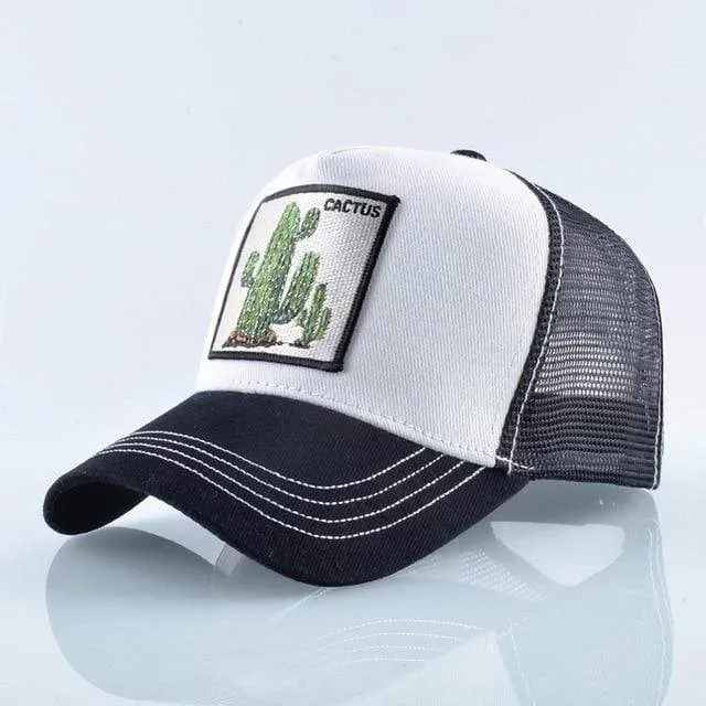 Tiere Stickerei Baseball Caps Männer Frauen Snapback Hip Hop Hut Sommer Atmungsaktive Mesh Sonne Gorras Unisex Streetwear Knochen