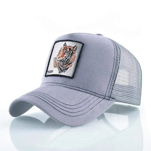 Tiere Stickerei Baseball Caps Männer Frauen Snapback Hip Hop Hut Sommer Atmungsaktive Mesh Sonne Gorras Unisex Streetwear Knochen