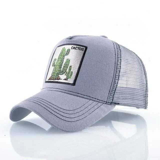 Tiere Stickerei Baseball Caps Männer Frauen Snapback Hip Hop Hut Sommer Atmungsaktive Mesh Sonne Gorras Unisex Streetwear Knochen