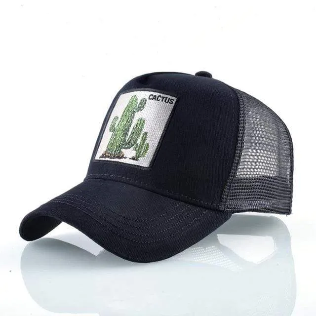 Tiere Stickerei Baseball Caps Männer Frauen Snapback Hip Hop Hut Sommer Atmungsaktive Mesh Sonne Gorras Unisex Streetwear Knochen