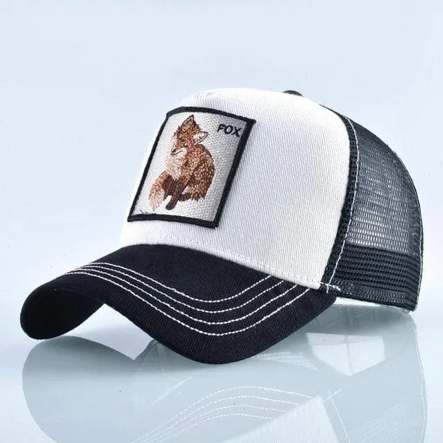 Tiere Stickerei Baseball Caps Männer Frauen Snapback Hip Hop Hut Sommer Atmungsaktive Mesh Sonne Gorras Unisex Streetwear Knochen