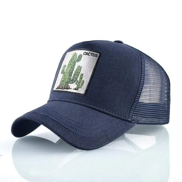 Tiere Stickerei Baseball Caps Männer Frauen Snapback Hip Hop Hut Sommer Atmungsaktive Mesh Sonne Gorras Unisex Streetwear Knochen
