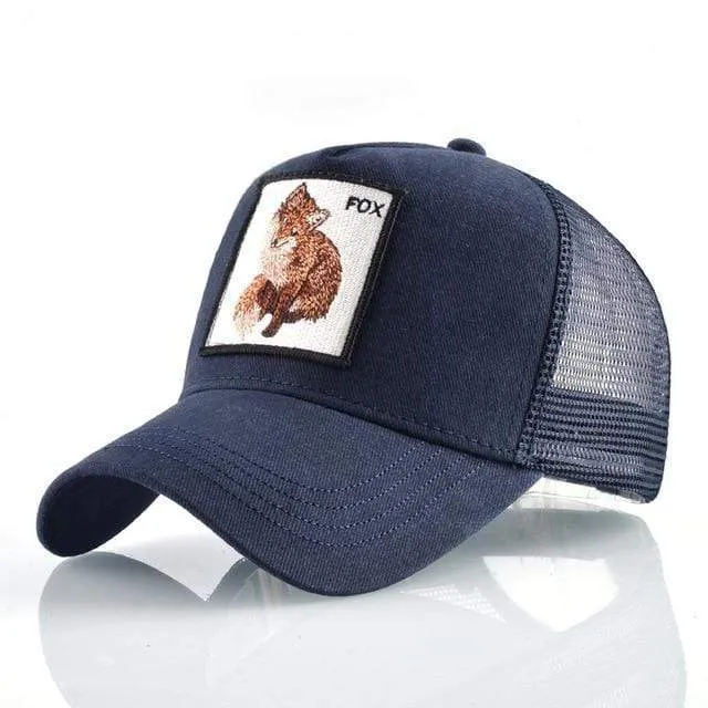 Tiere Stickerei Baseball Caps Männer Frauen Snapback Hip Hop Hut Sommer Atmungsaktive Mesh Sonne Gorras Unisex Streetwear Knochen