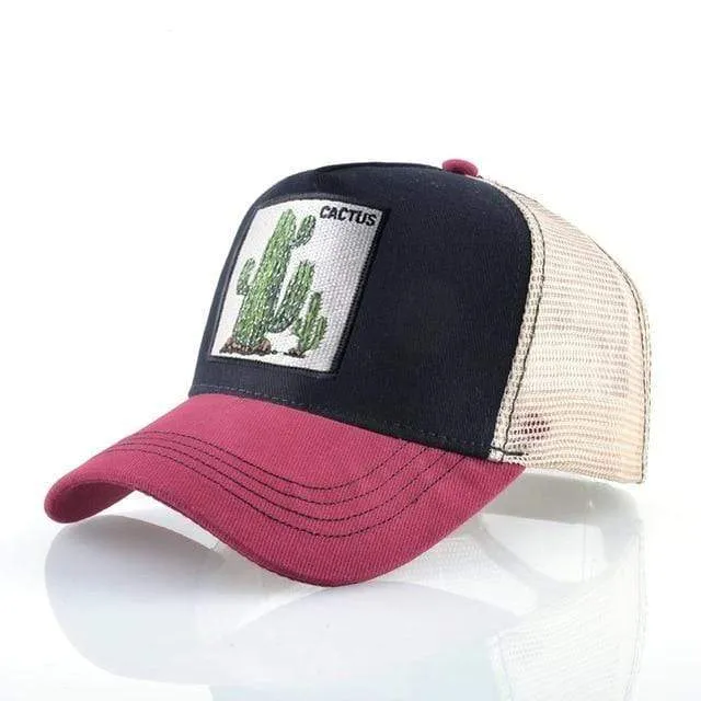 Tiere Stickerei Baseball Caps Männer Frauen Snapback Hip Hop Hut Sommer Atmungsaktive Mesh Sonne Gorras Unisex Streetwear Knochen