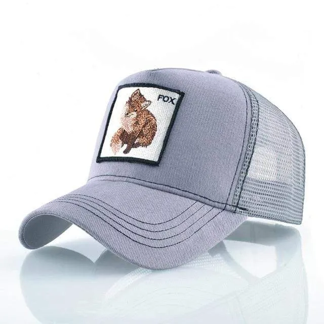 Tiere Stickerei Baseball Caps Männer Frauen Snapback Hip Hop Hut Sommer Atmungsaktive Mesh Sonne Gorras Unisex Streetwear Knochen