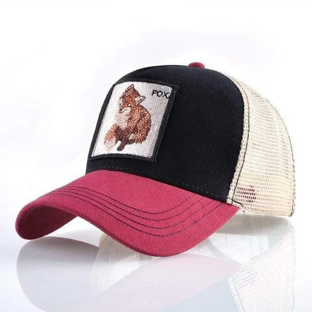 Tiere Stickerei Baseball Caps Männer Frauen Snapback Hip Hop Hut Sommer Atmungsaktive Mesh Sonne Gorras Unisex Streetwear Knochen