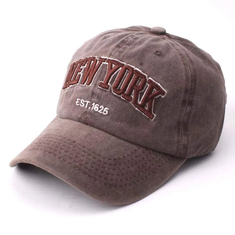 Baseballkappe für Erwachsene aus Baumwolle, gewaschen, Papa-Hüte für Herren, 3D-Stickerei, Grau, Orange, Braun, Marineblau, Khaki, Größe 58 cm