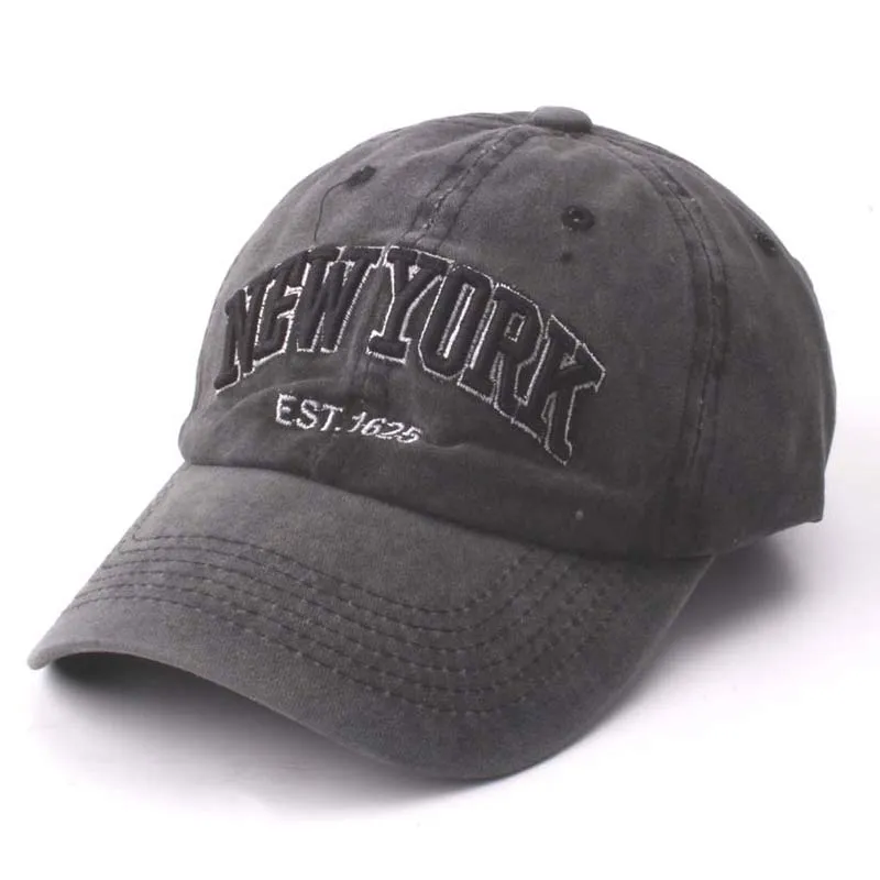 Baseballkappe für Erwachsene aus Baumwolle, gewaschen, Papa-Hüte für Herren, 3D-Stickerei, Grau, Orange, Braun, Marineblau, Khaki, Größe 58 cm