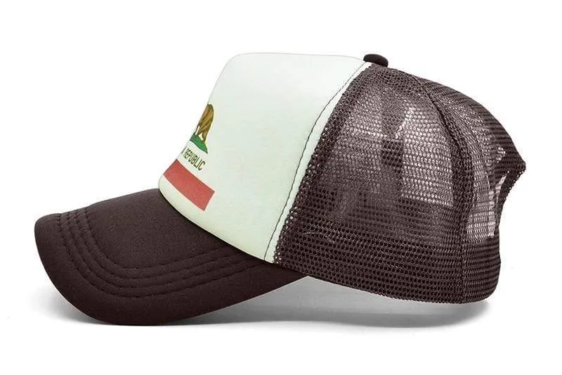 Kalifornien Trucker Cap Männer Bär Kalifornien Republik Flagge Kappe Lustige Hip Hop Hut Kappe Coole Sommer Mesh Cap Erwachsene Kinder kind