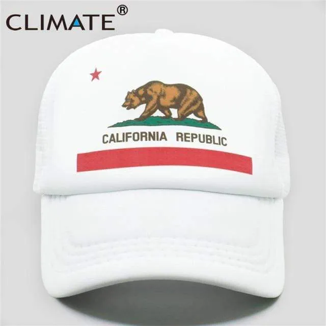 Kalifornien Trucker Cap Männer Bär Kalifornien Republik Flagge Kappe Lustige Hip Hop Hut Kappe Coole Sommer Mesh Cap Erwachsene Kinder kind