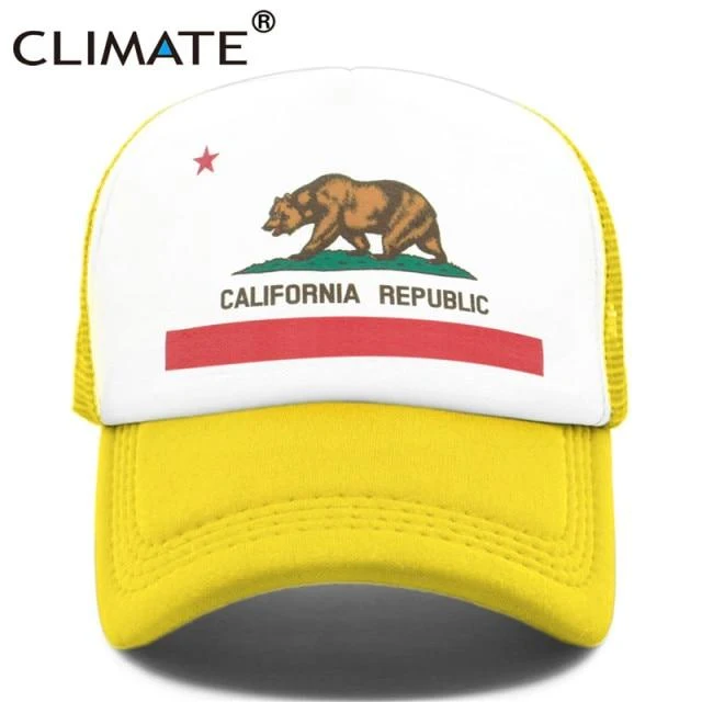 Kalifornien Trucker Cap Männer Bär Kalifornien Republik Flagge Kappe Lustige Hip Hop Hut Kappe Coole Sommer Mesh Cap Erwachsene Kinder kind