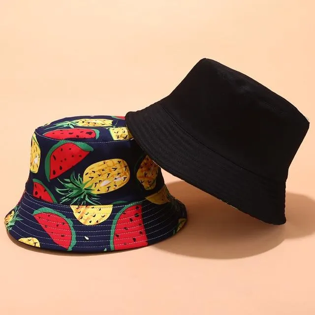 Panama Eimer Hut Männer Frauen Sommer Eimer Kappe Banana Drucken Gelb Hut Bob Hut Hip Hop Gorros Angeln Fischer Hut