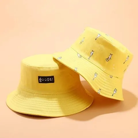 Panama Eimer Hut Männer Frauen Sommer Eimer Kappe Banana Drucken Gelb Hut Bob Hut Hip Hop Gorros Angeln Fischer Hut