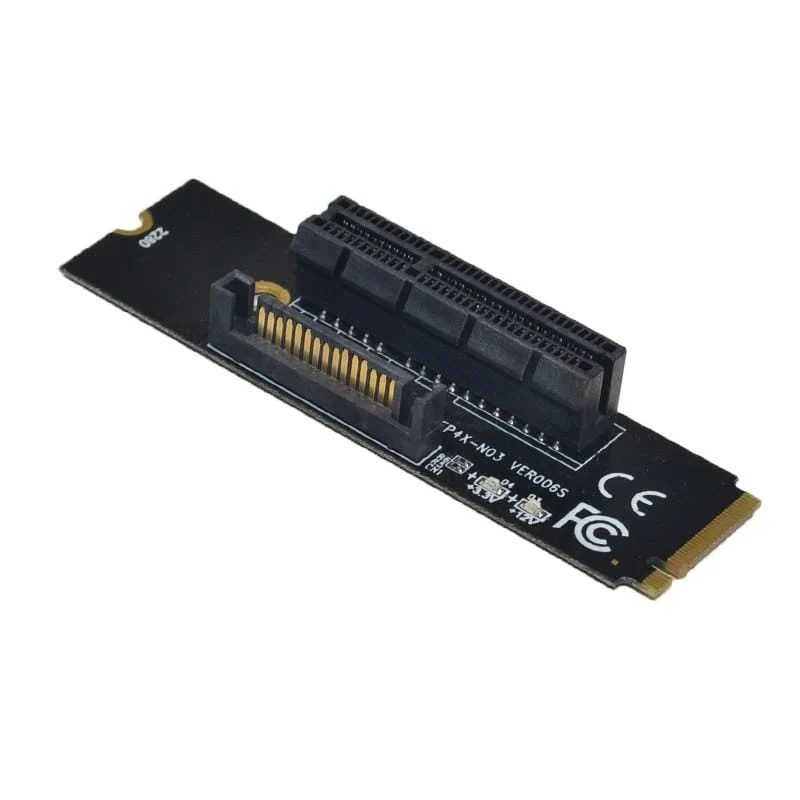 NGFF M.2 auf PCI-E 4X Riser-Karte M2 M Key auf PCIe X4 Adapter mit LED-Anzeige SATA Power Riser für Bitcoin Miner Mining