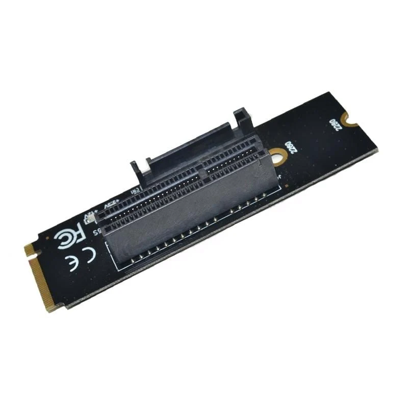 NGFF M.2 auf PCI-E 4X Riser-Karte M2 M Key auf PCIe X4 Adapter mit LED-Anzeige SATA Power Riser für Bitcoin Miner Mining