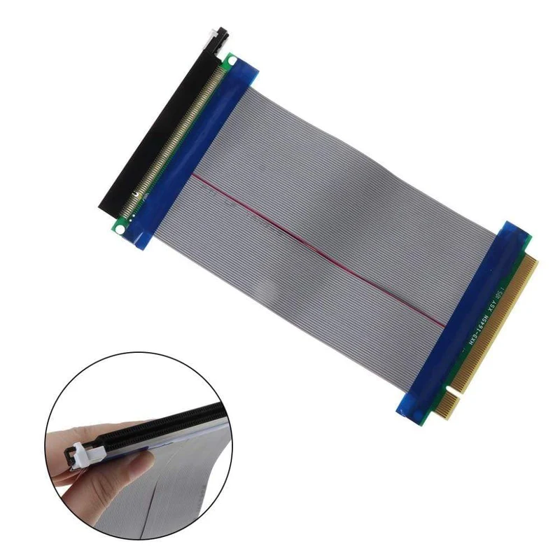 PCIe 16X PCI Express PCI-E 16X zu 16X Riser Extender Karte Adapter Flexible Kabel Feb6