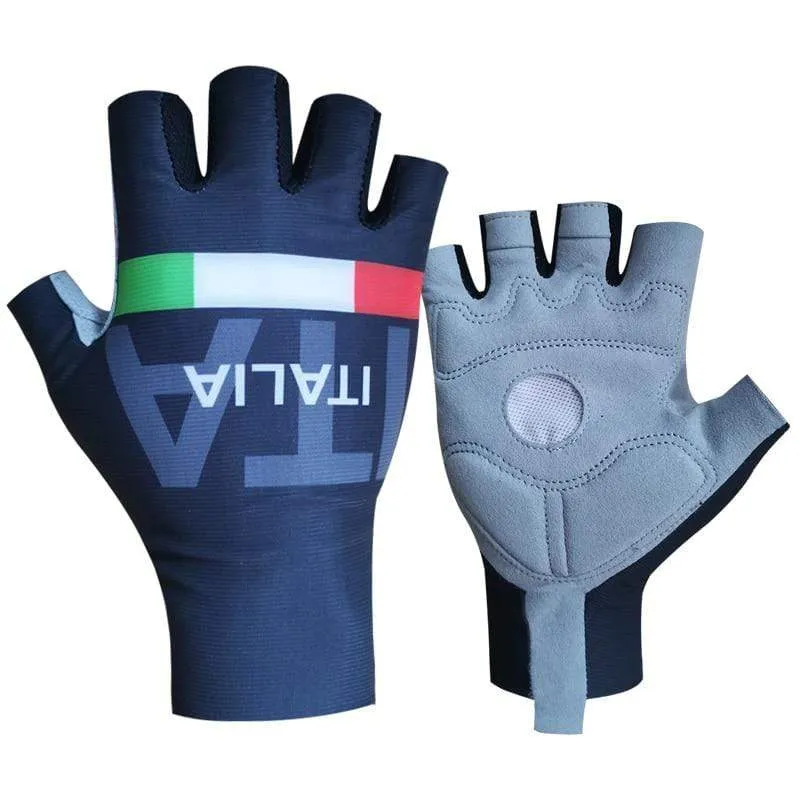 Half Finger ITALIA Fahrradhandschuhe Herren Damen Sommersport Stoßfeste Fahrradhandschuhe Anti Slip MTB Fahrradhandschuh Guantes Ciclismo