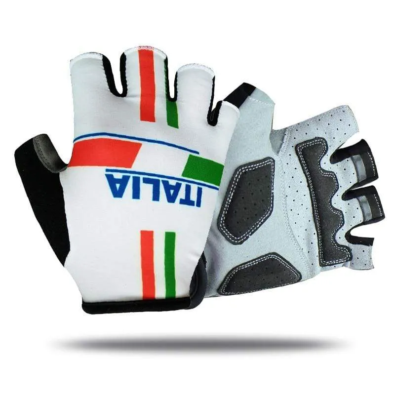 Half Finger ITALIA Fahrradhandschuhe Herren Damen Sommersport Stoßfeste Fahrradhandschuhe Anti Slip MTB Fahrradhandschuh Guantes Ciclismo