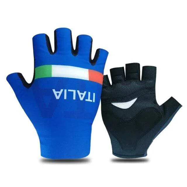 Half Finger ITALIA Fahrradhandschuhe Herren Damen Sommersport Stoßfeste Fahrradhandschuhe Anti Slip MTB Fahrradhandschuh Guantes Ciclismo