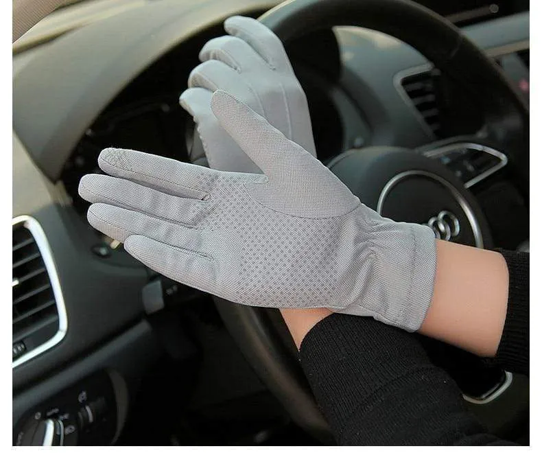 Sommer Sonnenschutz Handschuhe Männlich Dünne Atmungsaktive Anti-Slip Fahren Handschuhe Anti-Uv Volle Finger Mann Fäustlinge SZ105W1