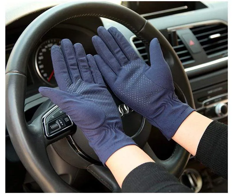 Sommer Sonnenschutz Handschuhe Männlich Dünne Atmungsaktive Anti-Slip Fahren Handschuhe Anti-Uv Volle Finger Mann Fäustlinge SZ105W1