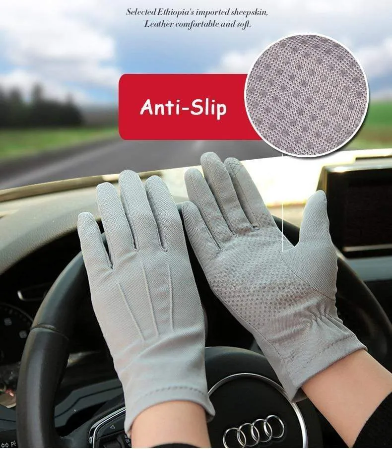 Sommer Sonnenschutz Handschuhe Männlich Dünne Atmungsaktive Anti-Slip Fahren Handschuhe Anti-Uv Volle Finger Mann Fäustlinge SZ105W1