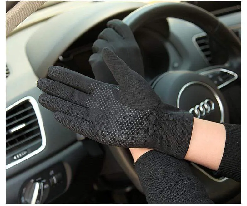 Sommer Sonnenschutz Handschuhe Männlich Dünne Atmungsaktive Anti-Slip Fahren Handschuhe Anti-Uv Volle Finger Mann Fäustlinge SZ105W1