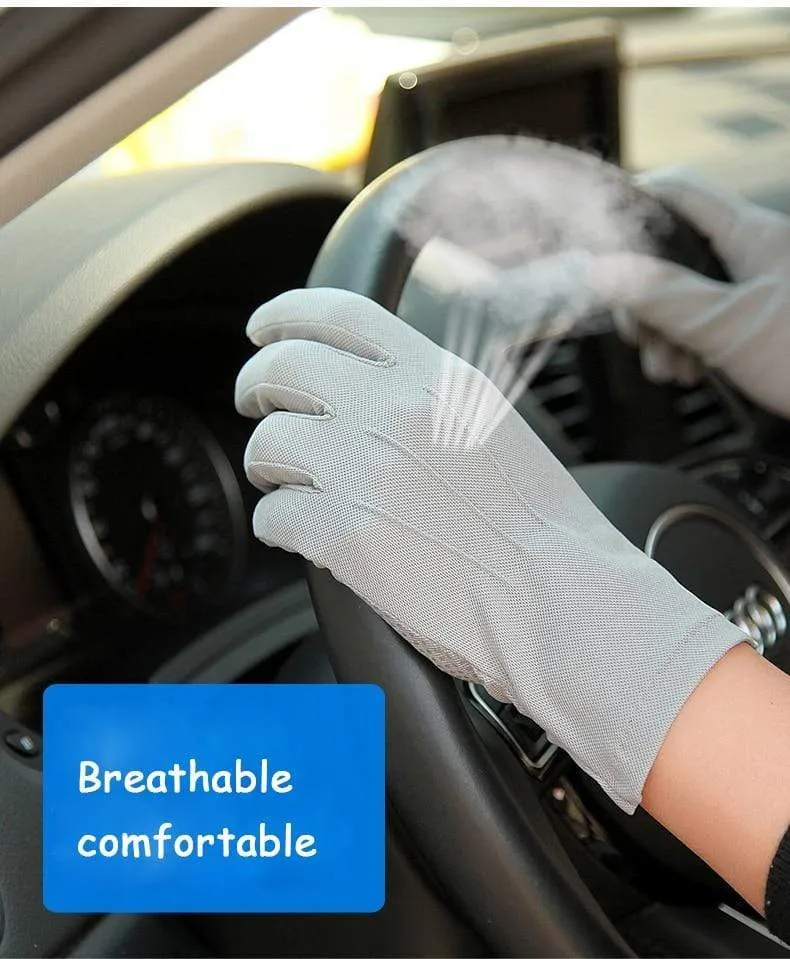 Sommer Sonnenschutz Handschuhe Männlich Dünne Atmungsaktive Anti-Slip Fahren Handschuhe Anti-Uv Volle Finger Mann Fäustlinge SZ105W1