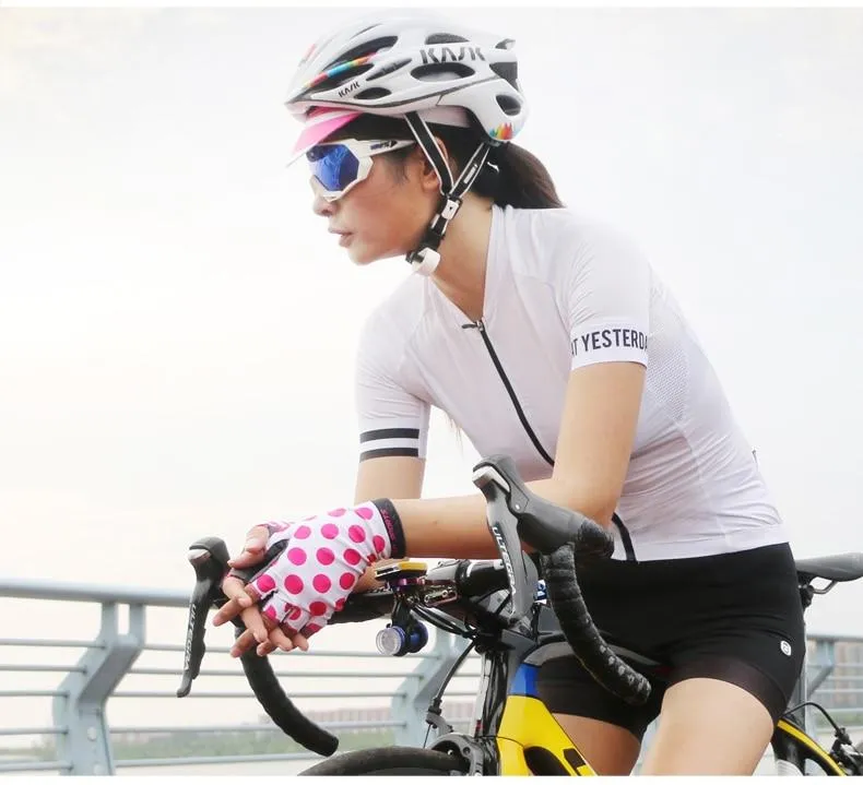 Fahrradhandschuhe mit rutschfestem Gelpolster, kurz, mit halbem Finger, stilvolle Fahrradhandschuhe, atmungsaktiv, Outdoor-Sport, Herren/Damen, Fahrradhandschuhe