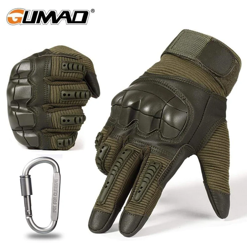 Militärische taktische Handschuhe PU-Leder Vollfingerhandschuh Airsoft Paintball Fahrrad Jagd Wandern Radfahren Männer Fäustlinge Fingerlos