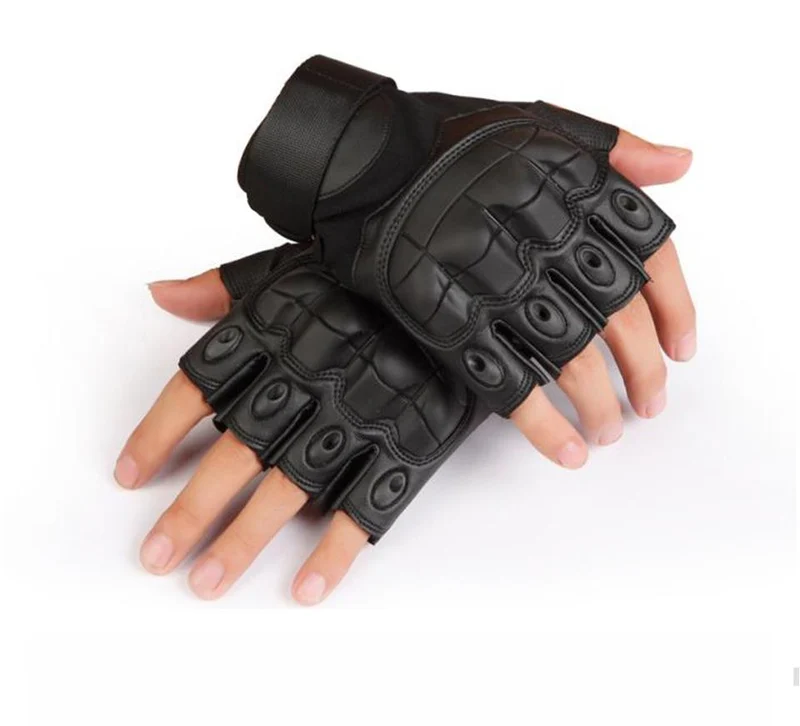 Militärische taktische Handschuhe PU-Leder Vollfingerhandschuh Airsoft Paintball Fahrrad Jagd Wandern Radfahren Männer Fäustlinge Fingerlos