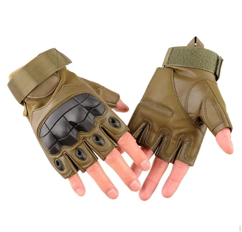 Militärische taktische Handschuhe PU-Leder Vollfingerhandschuh Airsoft Paintball Fahrrad Jagd Wandern Radfahren Männer Fäustlinge Fingerlos