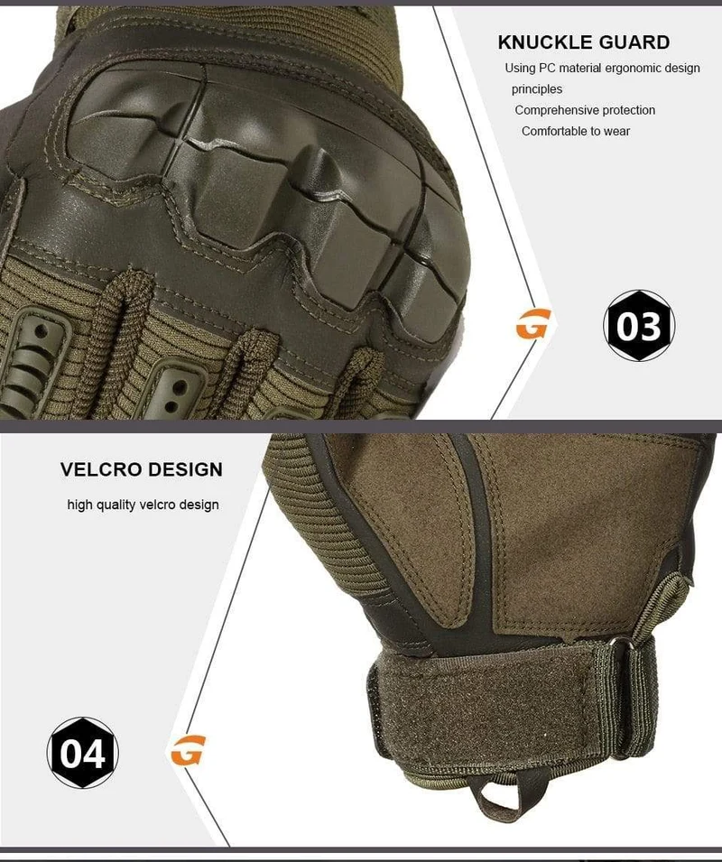 Militärische taktische Handschuhe PU-Leder Vollfingerhandschuh Airsoft Paintball Fahrrad Jagd Wandern Radfahren Männer Fäustlinge Fingerlos