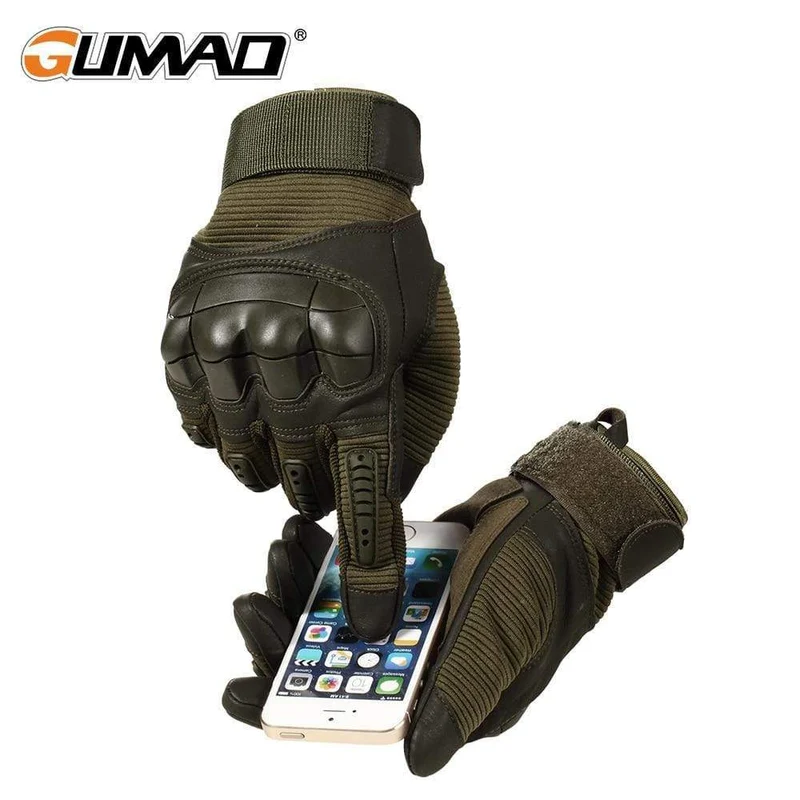 Militärische taktische Handschuhe PU-Leder Vollfingerhandschuh Airsoft Paintball Fahrrad Jagd Wandern Radfahren Männer Fäustlinge Fingerlos