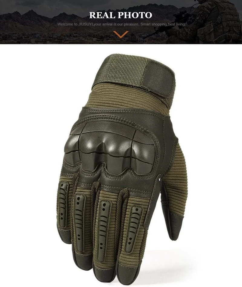 Militärische taktische Handschuhe PU-Leder Vollfingerhandschuh Airsoft Paintball Fahrrad Jagd Wandern Radfahren Männer Fäustlinge Fingerlos