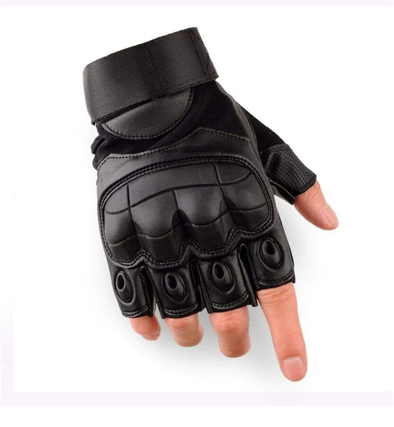 Militärische taktische Handschuhe PU-Leder Vollfingerhandschuh Airsoft Paintball Fahrrad Jagd Wandern Radfahren Männer Fäustlinge Fingerlos