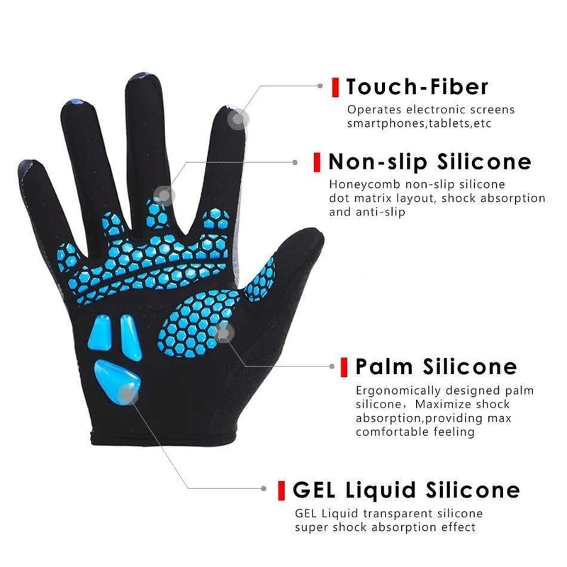 Handschuhe Radfahren Touchscreen GEL Bike Sport Stoßfest Straße Vollfinger Fahrradhandschuh Für Männer Frau MICCGIN