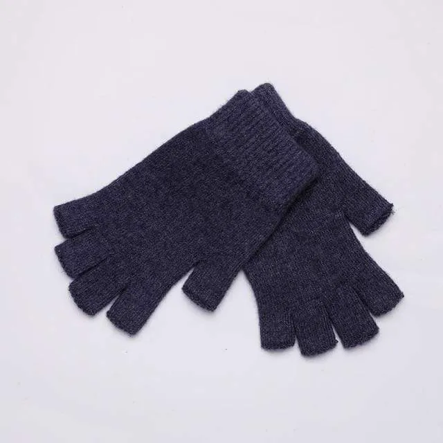 Sparsil Damen Herren Halbfinger Kaschmirhandschuh Kurz Wollgestrickt Handgelenk Fäustling Winter Warm Unisex Wolle Stretch Fingerlose Handschuhe