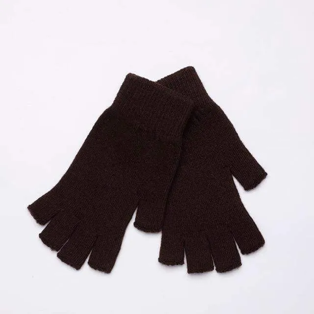 Sparsil Damen Herren Halbfinger Kaschmirhandschuh Kurz Wollgestrickt Handgelenk Fäustling Winter Warm Unisex Wolle Stretch Fingerlose Handschuhe