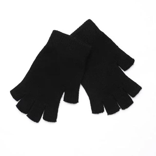 Sparsil Damen Herren Halbfinger Kaschmirhandschuh Kurz Wollgestrickt Handgelenk Fäustling Winter Warm Unisex Wolle Stretch Fingerlose Handschuhe