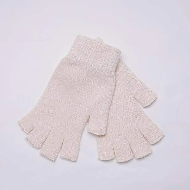 Sparsil Damen Herren Halbfinger Kaschmirhandschuh Kurz Wollgestrickt Handgelenk Fäustling Winter Warm Unisex Wolle Stretch Fingerlose Handschuhe