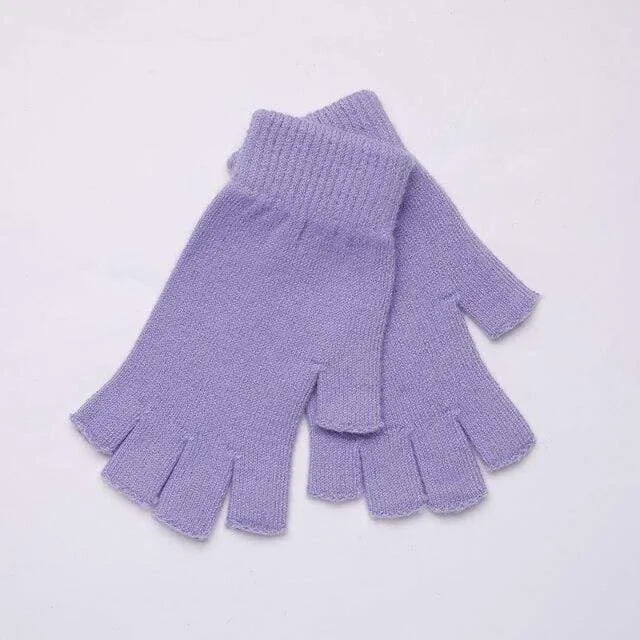 Sparsil Damen Herren Halbfinger Kaschmirhandschuh Kurz Wollgestrickt Handgelenk Fäustling Winter Warm Unisex Wolle Stretch Fingerlose Handschuhe