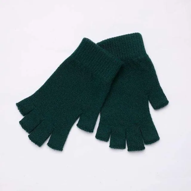 Sparsil Damen Herren Halbfinger Kaschmirhandschuh Kurz Wollgestrickt Handgelenk Fäustling Winter Warm Unisex Wolle Stretch Fingerlose Handschuhe