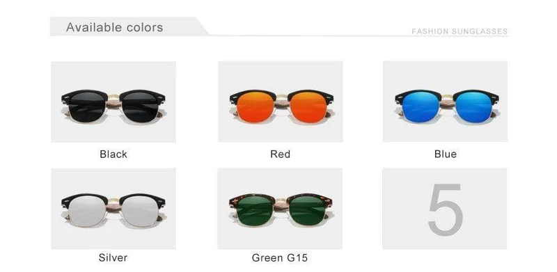 Handgemachte Sonnenbrille aus schwarzem Walnussholz im Retro-Modestil für Herren und Damen, 100 % polarisierte UV400-Gläser, halbrandlose Brille