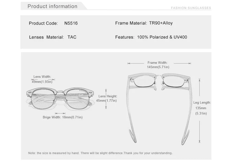 Handgemachte Sonnenbrille aus schwarzem Walnussholz im Retro-Modestil für Herren und Damen, 100 % polarisierte UV400-Gläser, halbrandlose Brille